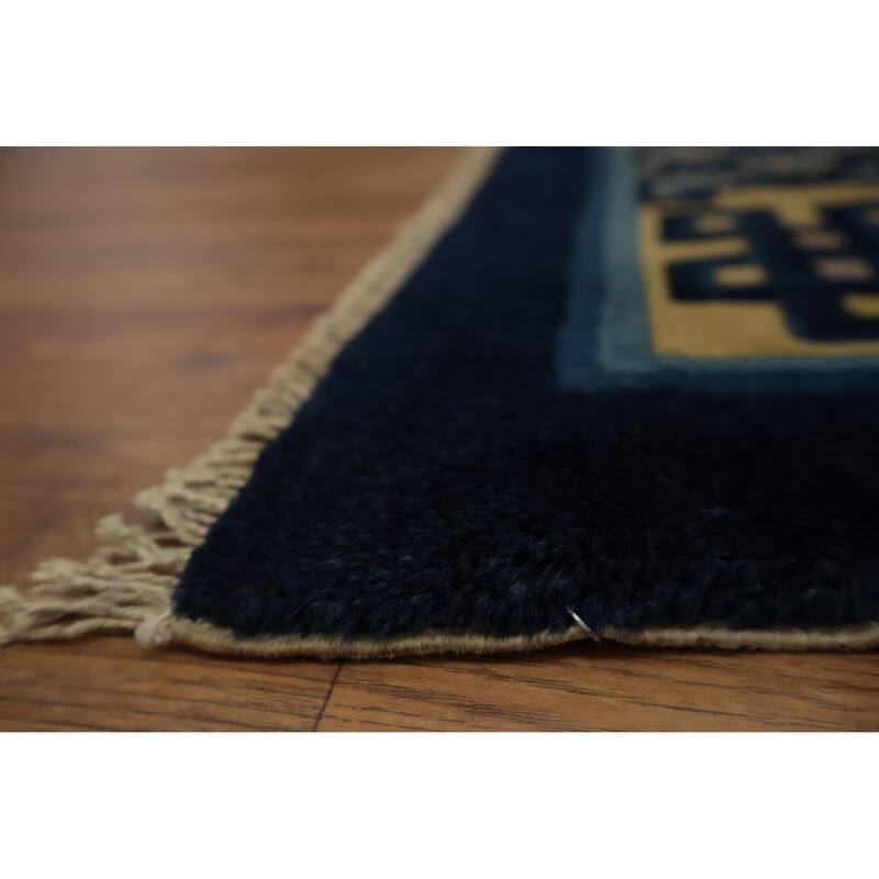 Hand Knotted Oriental 100% Wool Carpet Traditional Medallion Oranges & Rust Art Deco Area Rug - 8' 11'' X 6' 0''