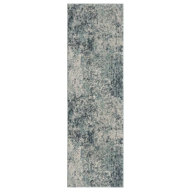 Porch & Den Hoffert Blue Tones Abstract Area Rug - 2'6" x 6' - Blue Tones