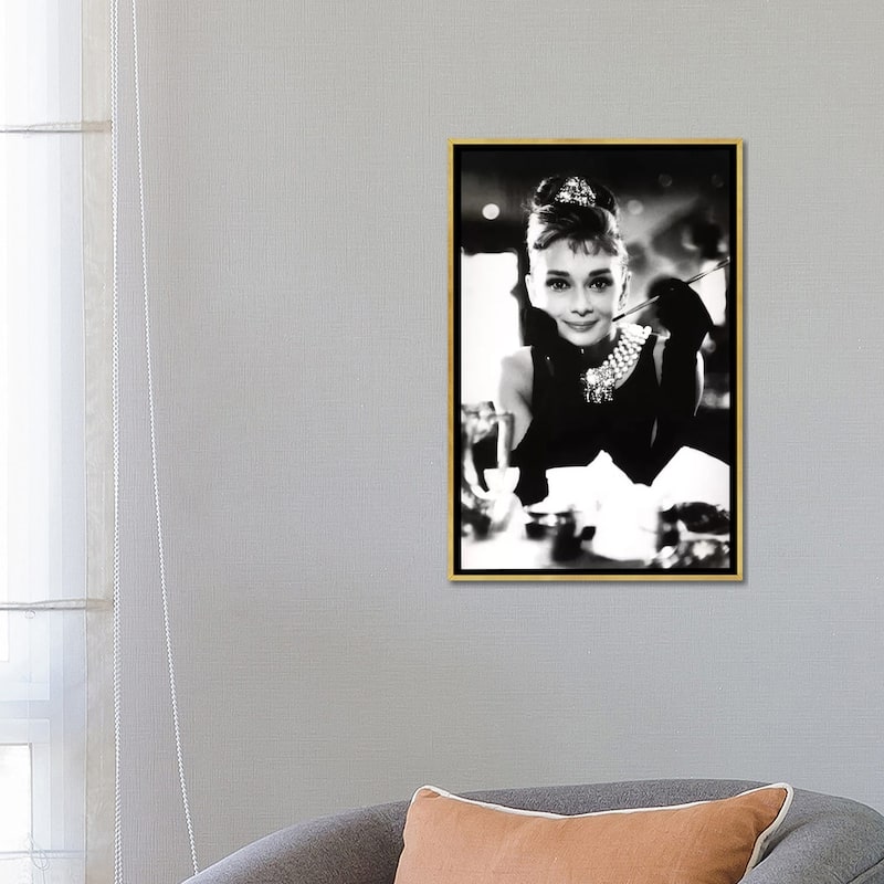 iCanvas "A Smiling Audrey Hepburn" by Radio Days Framed Canvas Print