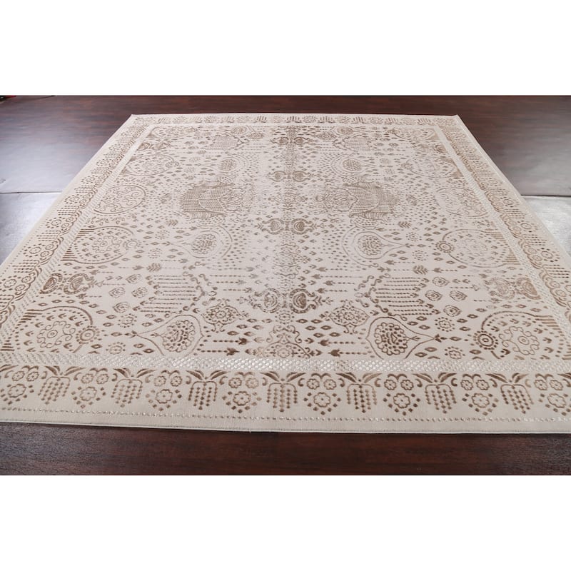 Geometric Damask Transitional Oriental Turkish Rug Decorative Carpet
