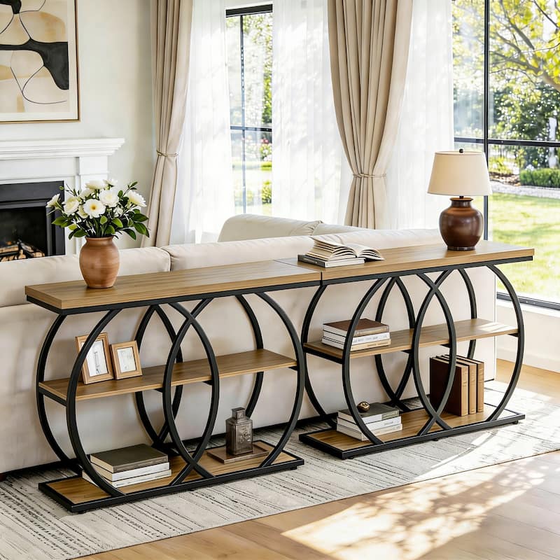 41.3" Console Table with Shelves, 3-Tier Entryway Table for Living Room, Hallway, Foyer