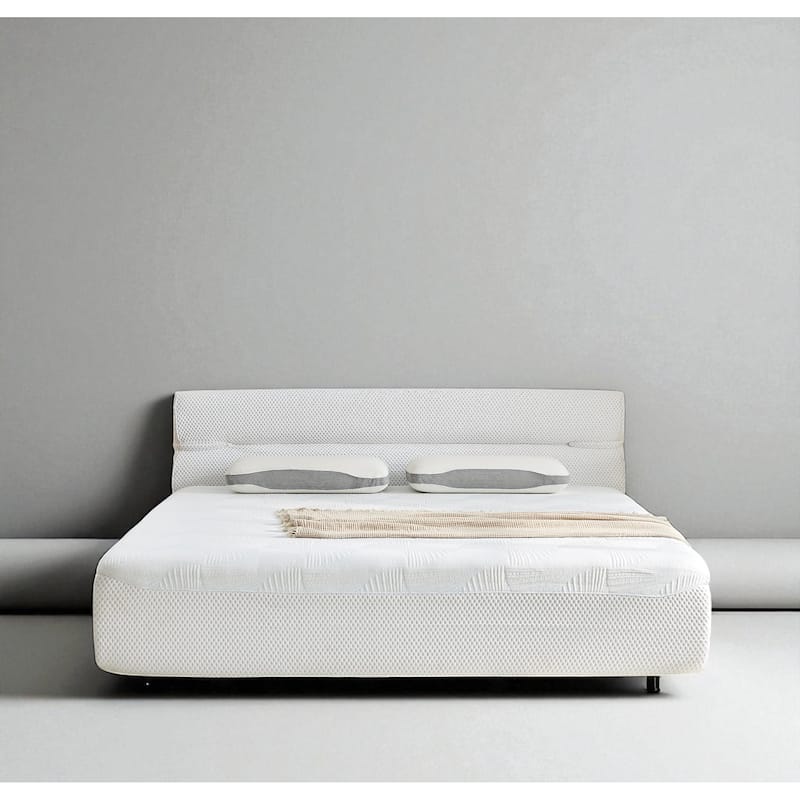 Compressed Integrated Bed in a Box, All-in-One Frame & Mattress, Cooling Hybrid, No-Assembly, Full/Queen/King - White - Full