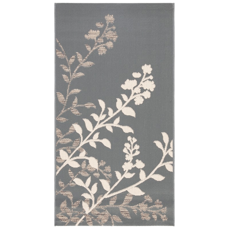 SAFAVIEH Courtyard Luann Botanical Indoor/ Outdoor Waterproof Patio Backyard Rug