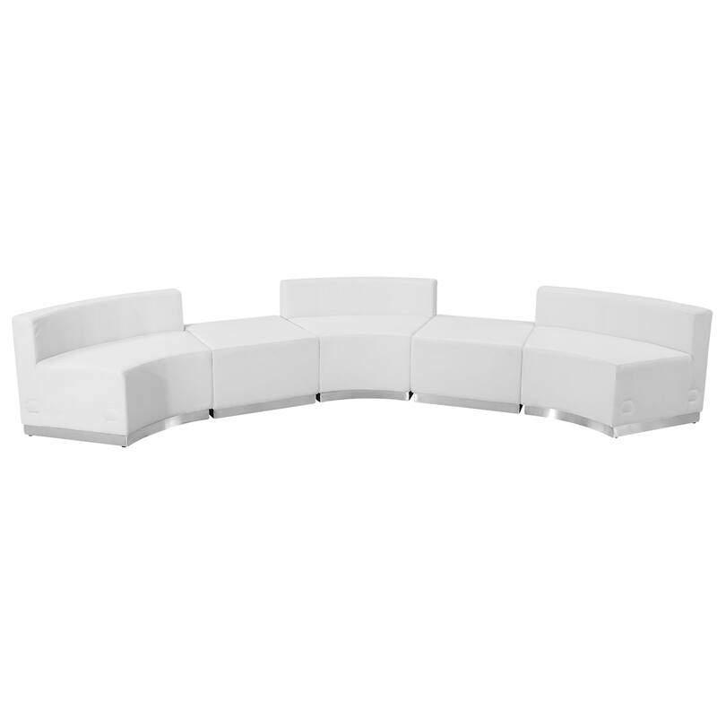 5 PC LeatherSoft Modular Reception Configuration w/Taut Back &Seat - 144"W x 25.25" - 52"D x 27"H - 144"W x 25.25" - 52"D x 27"H