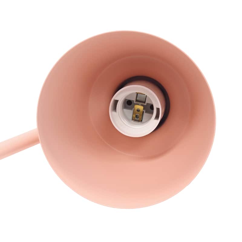 Metal Desk Lamp with Looped Arm and Adjustable Cone Shade