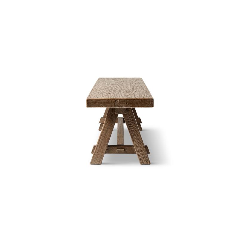 Jennifer Taylor Home Hawthorne 72" Reclaimed Elm Trestle Dining Bench