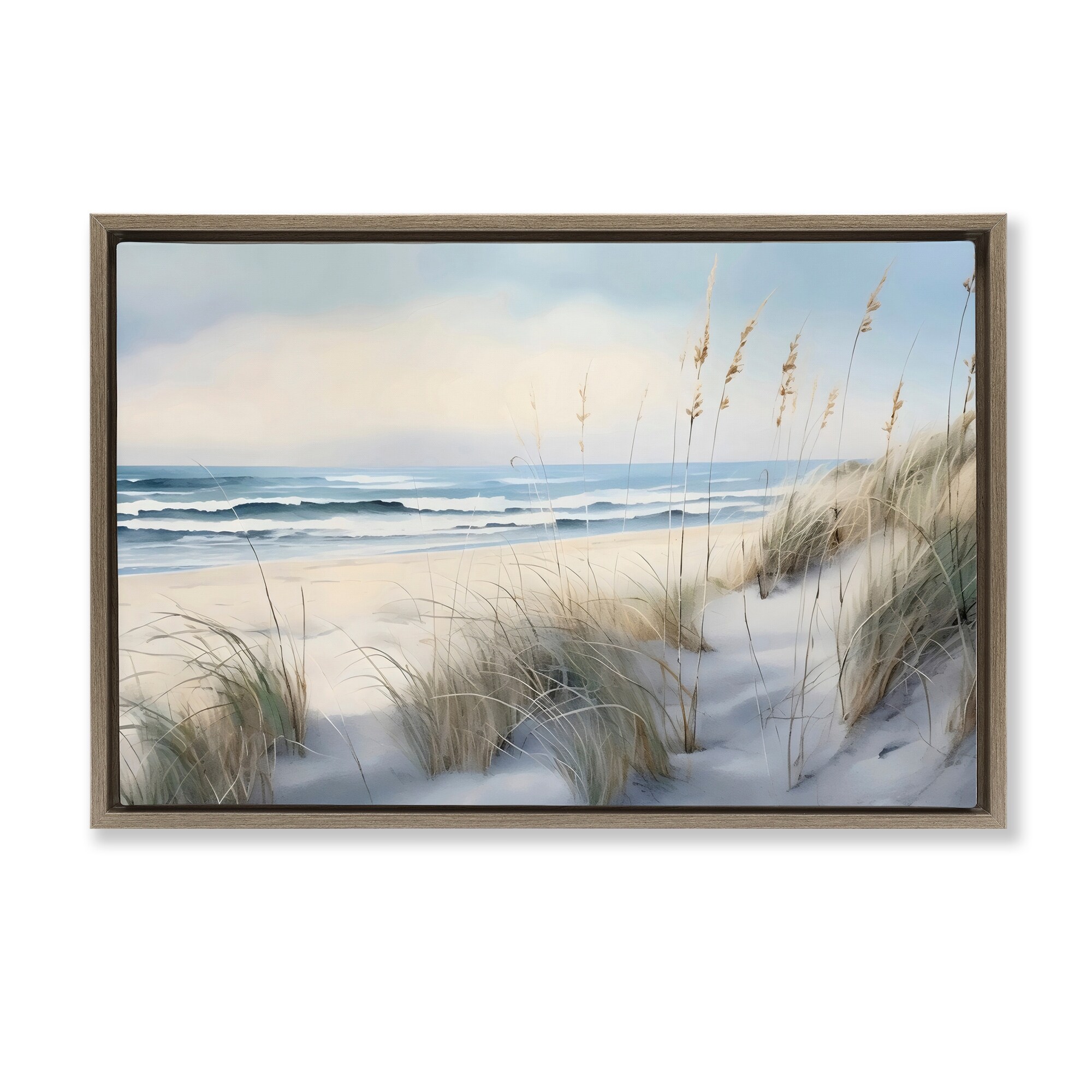 Stupell Sand Dunes By Shore Framed Floater Canvas Wall Art Design By LSR Creative Studio