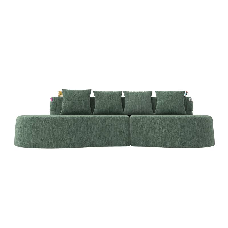 Modern Curved Sectional 3 Seat Minimalist Elegant Half Moon Sofa Compressed Modular Sectional Sofa for Living Room, Office