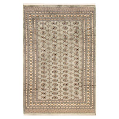 Finest Peshawar Bokhara Green Rug 6'8" x 9'11" - 6'8 x 9'11