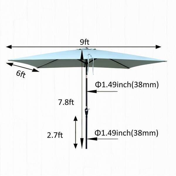 6 x 9ft Patio Umbrella Outdoor Waterproof Umbrella with Crank and Push  Button Tilt without flap for Garden Backyard Pool - Bed Bath & Beyond -  40307719