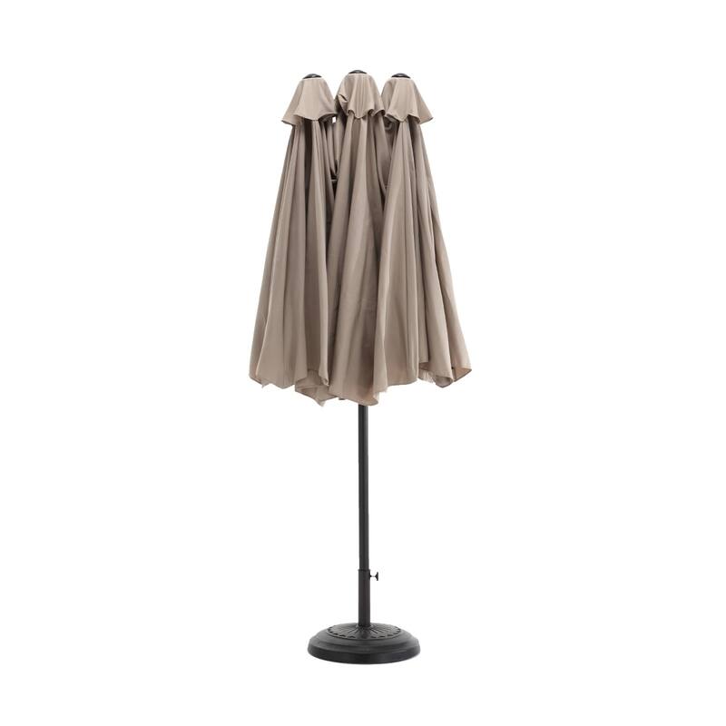 14.86 ft. Steel Market Outdoor Patio Umbrella with 12 Ribs, Crank Open/Close System, Double Sided Umbrella