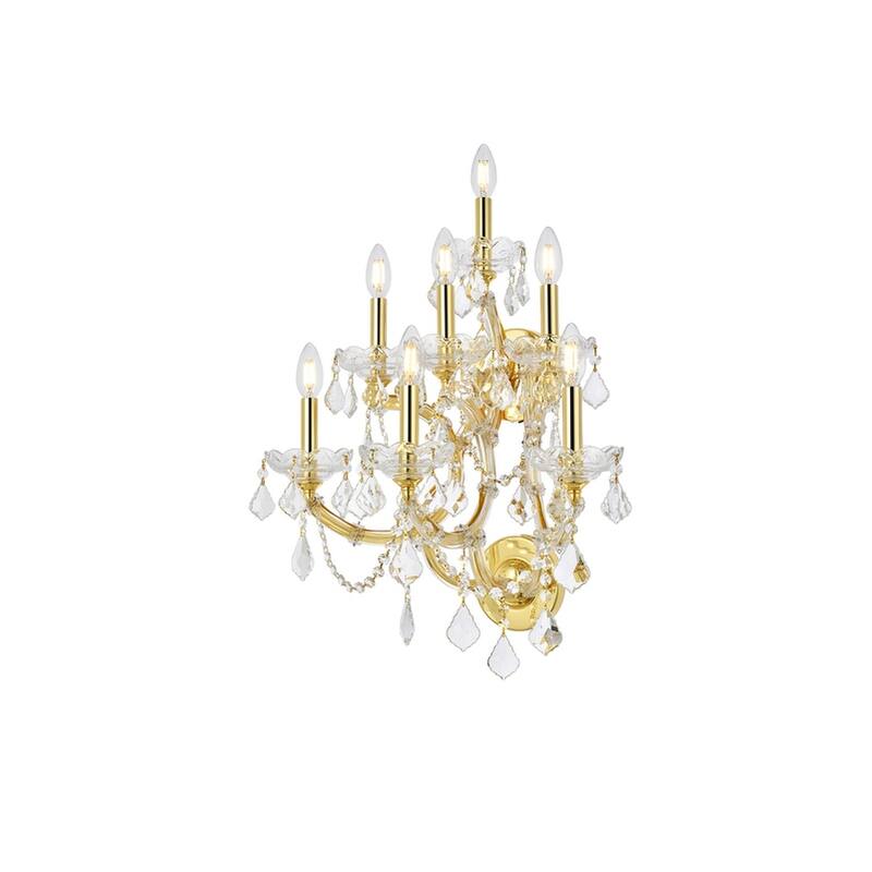 Fleur Illumination Collection Wall Sconce D:22in H:27in E:15.5in Lt:7 Gold Finish