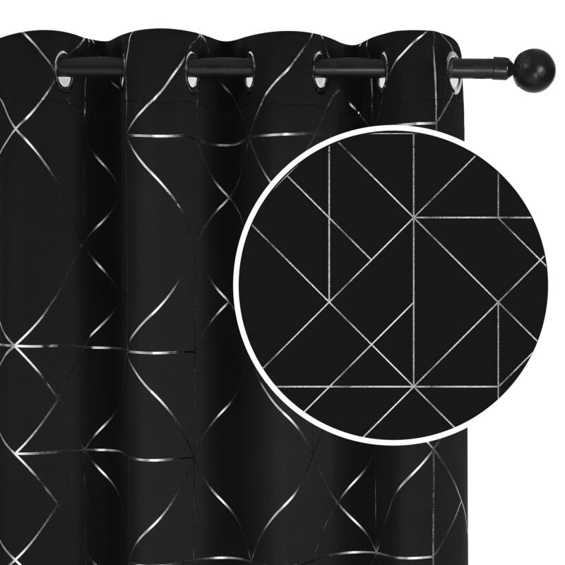 Pattern Curtain, Black Out Curtains for Bedroom Windows 2 Panel