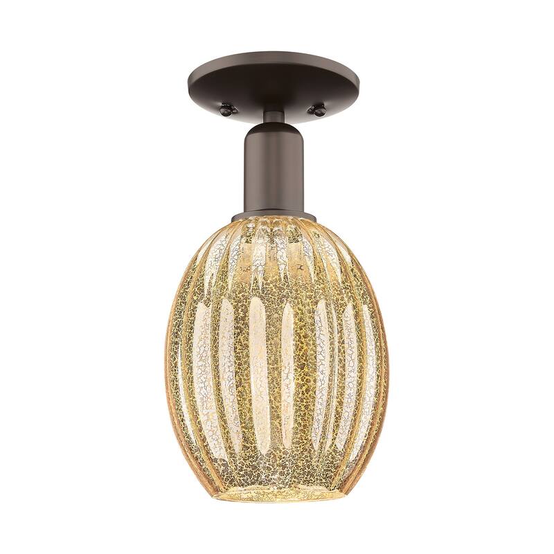 Innovations Lighting 716-1C-12-6 Preston Semi-Flush Preston 6" Wide - Oil Rubbed Bronze / Mercury
