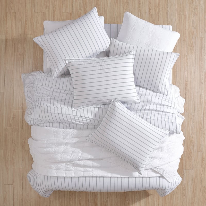 Stone Cottage Trenton Stripe Green Cotton Duvet Cover Set