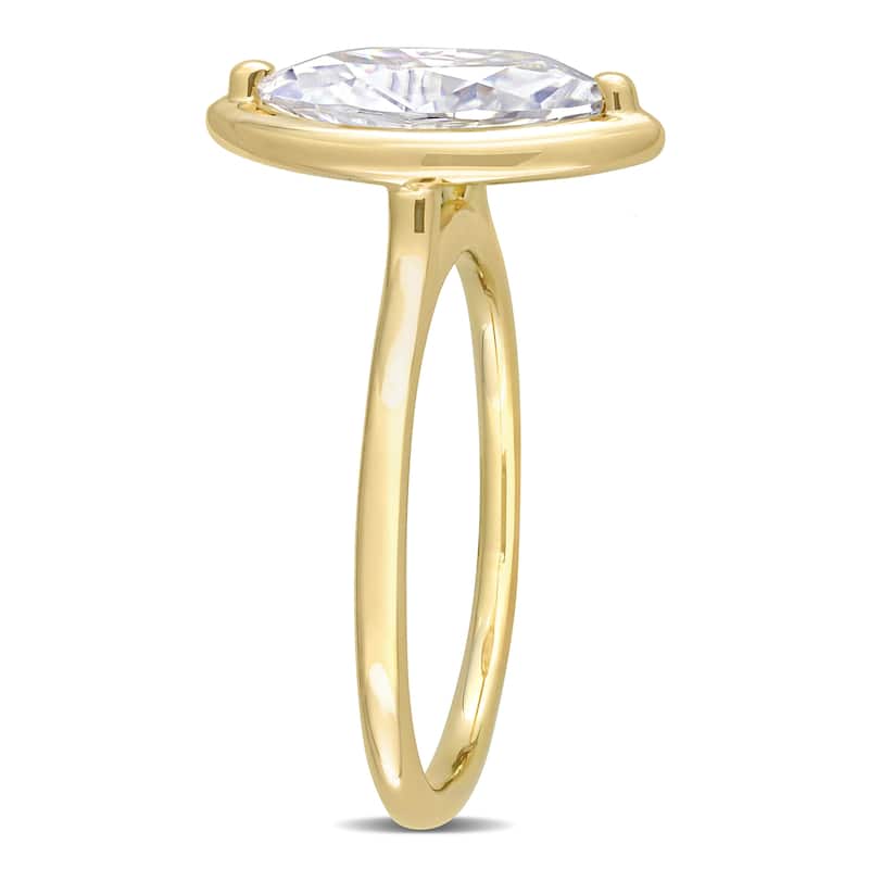 Miadora 1 1/2ct DEW Marquise Created Moissanite Engagement Ring in 10k Yellow Gold