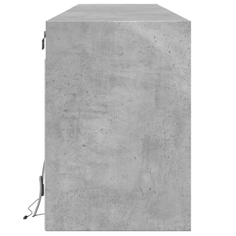 vidaXL TV Wall Cabinet Concrete Grey Engineered Wood Large - 12.2 x 70.9 x 17.7 in