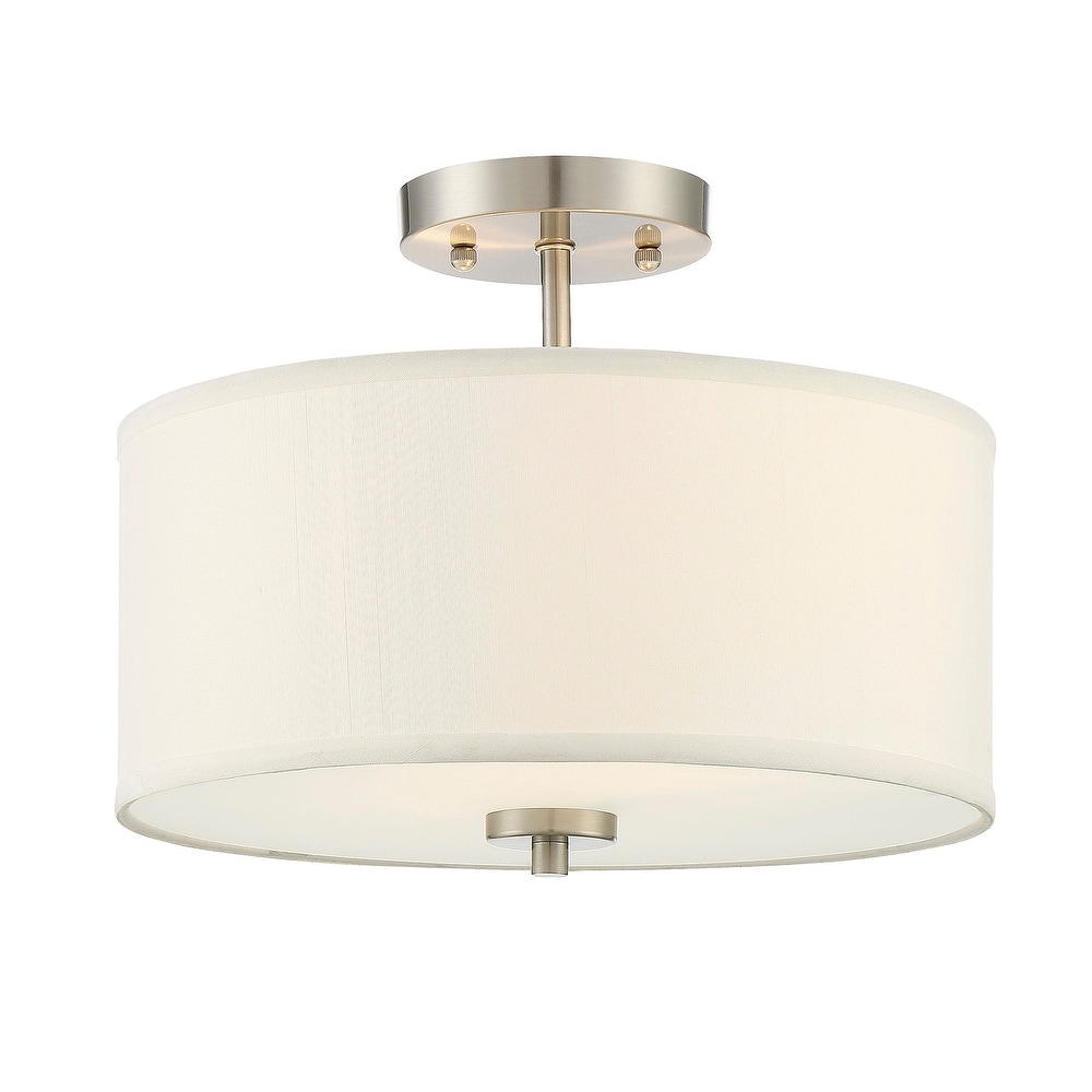 Meridian M60008 2 Light 13" Wide Semi-Flush Drum Ceiling Fixture