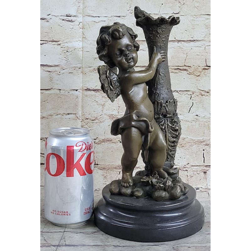 12 Inches Auguste Moreau Cherub Angel Bronze Sculpture Statue Decoration