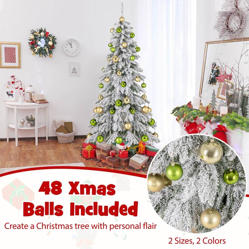 Costway 1 PCS 6 FT Artificial Xmas Tree Hinged Christmas Tree with 589 - 1 PCS