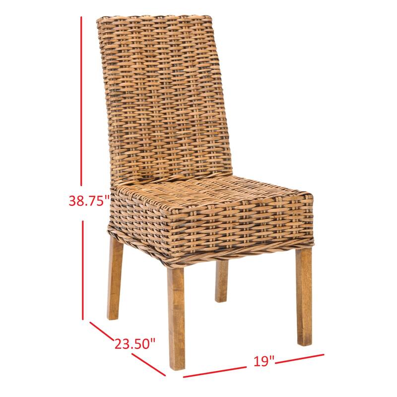 SAFAVIEH Marcy Brown Side Chair (Set of 2) - 18.1" W x 19.7" L x 39" H - 19"W x 22"D x 39"H