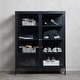 preview thumbnail 2 of 25, Rye Studio Cairyn Modern Glass and Metal Cabinet