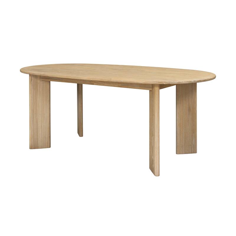 NPD Furniture Drego 79 Inch Oval Dining Table - Natural Whitewash
