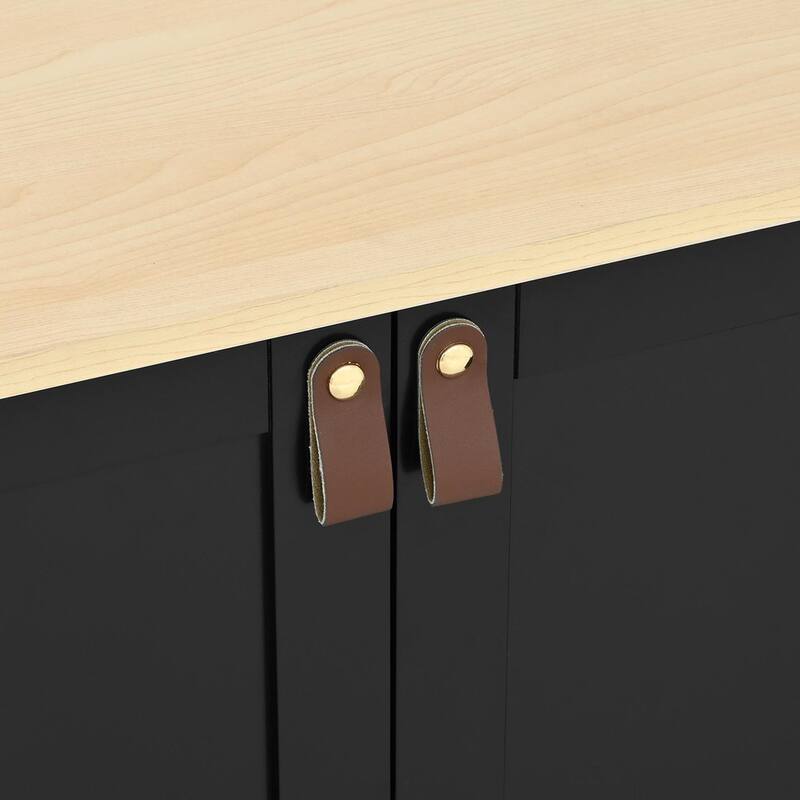 102.3"W Farmhouse 4-Piece Entertainment Center Wall Unit with Adjustable Shelf, TV Stand with Bookshelves for TVs Up to 75"