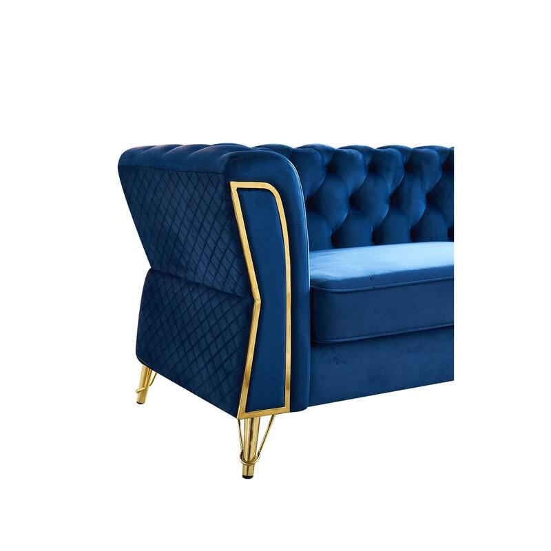Luxurious Velvet Sofa with High-Density Foam & Unique Flared Arms - 3 Seater Couch