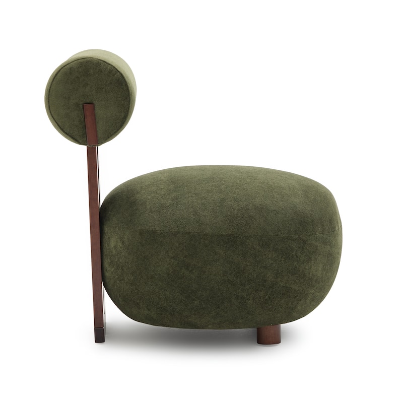 Christopher Knight Home - Modern Velvet Solid Wood Accent Chair with Sculptural Design