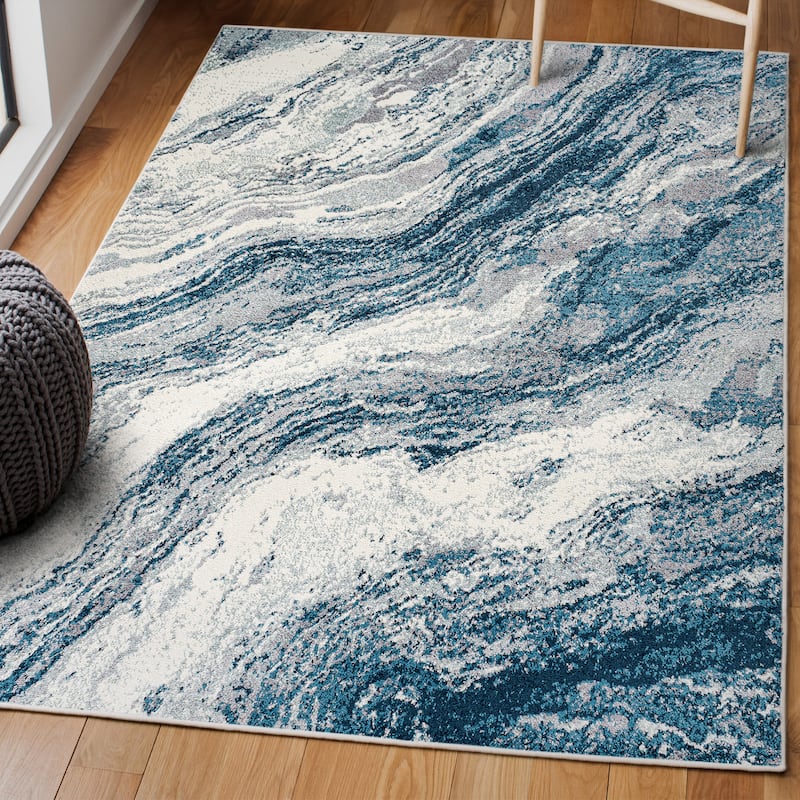 JONATHAN Y Eleni Contemporary Glam Abstract Marble Area Rug