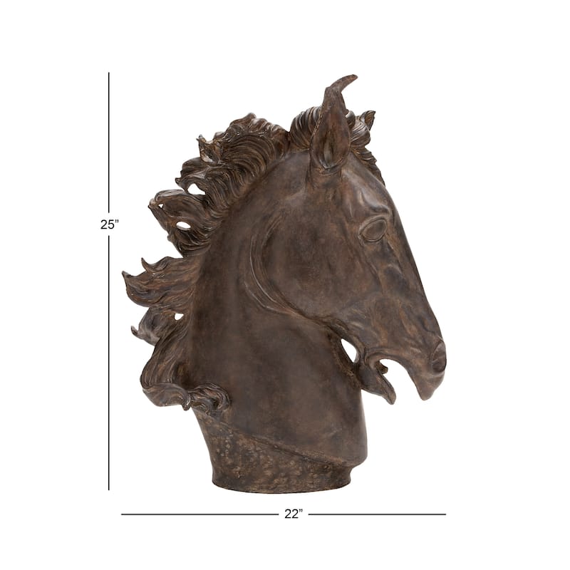 Brown Polystone Horse Decorative Sculpture