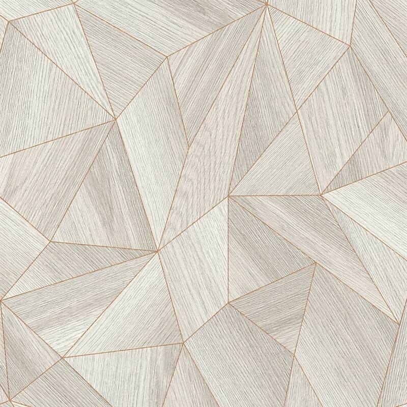 Galerie Wallcoverings Woods and Wicker Collection Geometric Wood Effect Matte Finish Vinyl on Non-woven Wallpaper Roll - 33-feet long x 21-inches wide - Grey