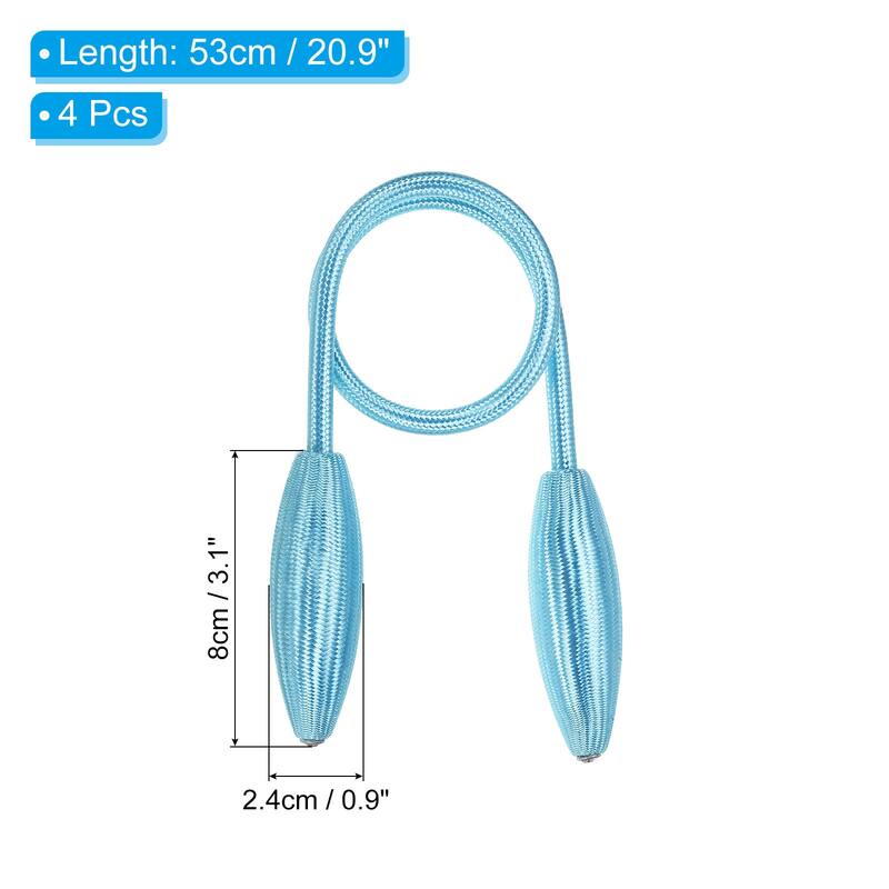 4Pcs Curtain Tiebacks Clips Decorative Window Drape Twist Tie Backs - Blue