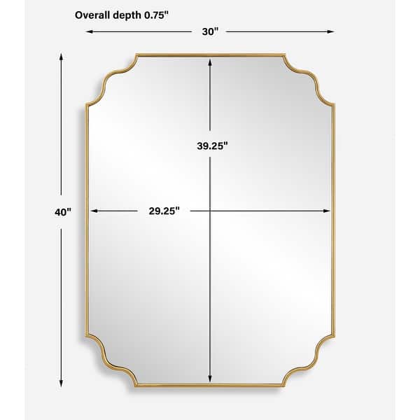 Uttermost Lennyn Gold Vanity Mirror - 40'' H X 30'' W X 0.75'' D