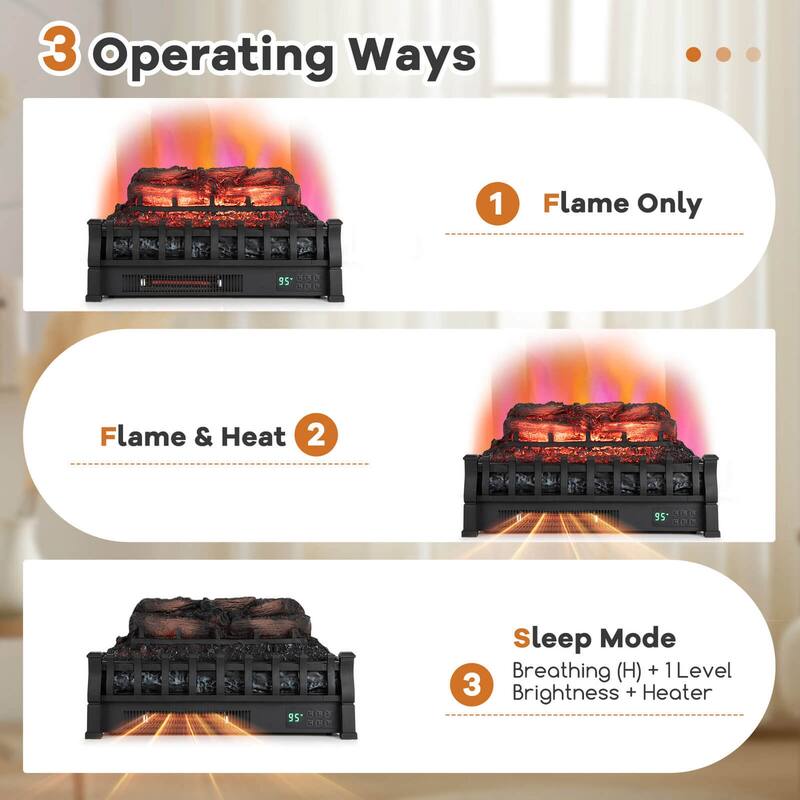 Costway 23 Inch Electric Fireplace Heater Fireplace Logs Inserts - See Details
