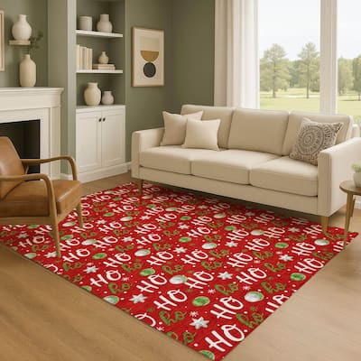 Premium Washable Super Soft Christmas Ho Ho Mayfield Rug
