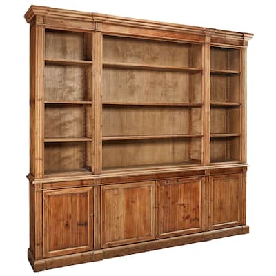 Grander 102.5" 4-Drawer Bookcase, Warm Honey