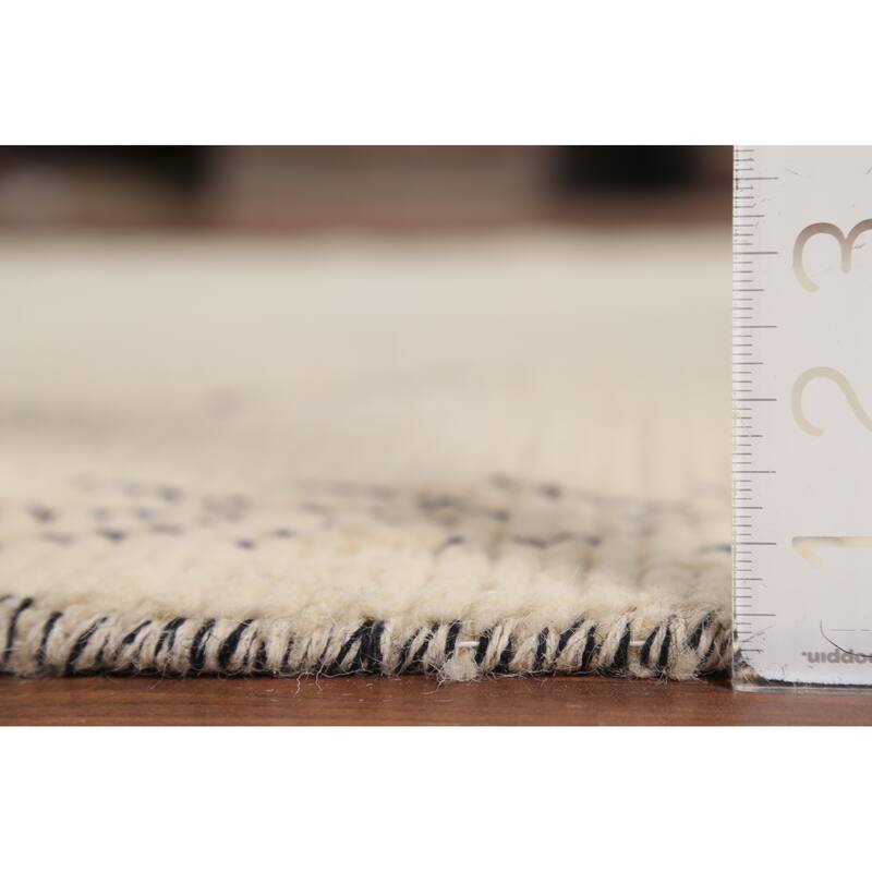 Moroccan Oriental Area Rug Handmade Abstract Wool Carpet - 5'11"x 9'8"