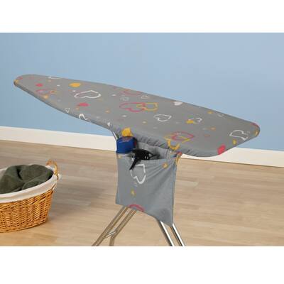 Household Essentials Ultra Ironing Board Cover and Thick Fiber Pad, Mica Heart
