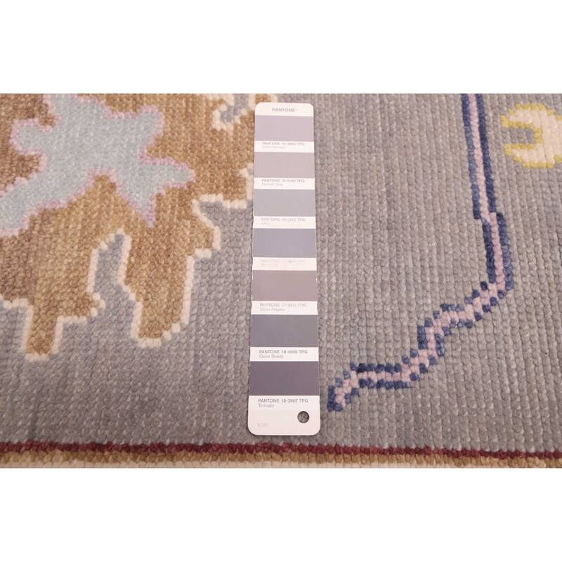 ECARPETGALLERY Hand-knotted Modern Oushak Grey Wool Rug - 8'9 x 11'11