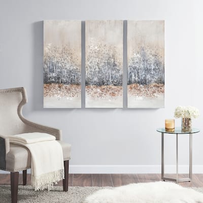 Madison Park Twilight Mystere Hand Embellished 3-Piece Canvas Wall Art Set