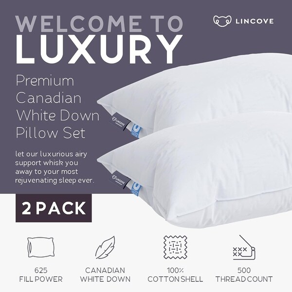 Lincove Cloud Canadian Down Luxury Sleeping Pillow 600 Fill Power Made in Canada Bed Bath Beyond 37435337