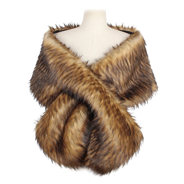 womens faux fur shawl
