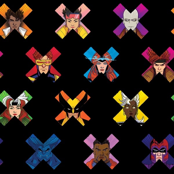 slide 2 of 9, Marvel's X-MEN '97 Faces Black Peel and Stick Wallpaper