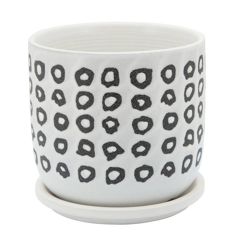 Sagebrook Home Ceramic Planter Pots with Saucers
