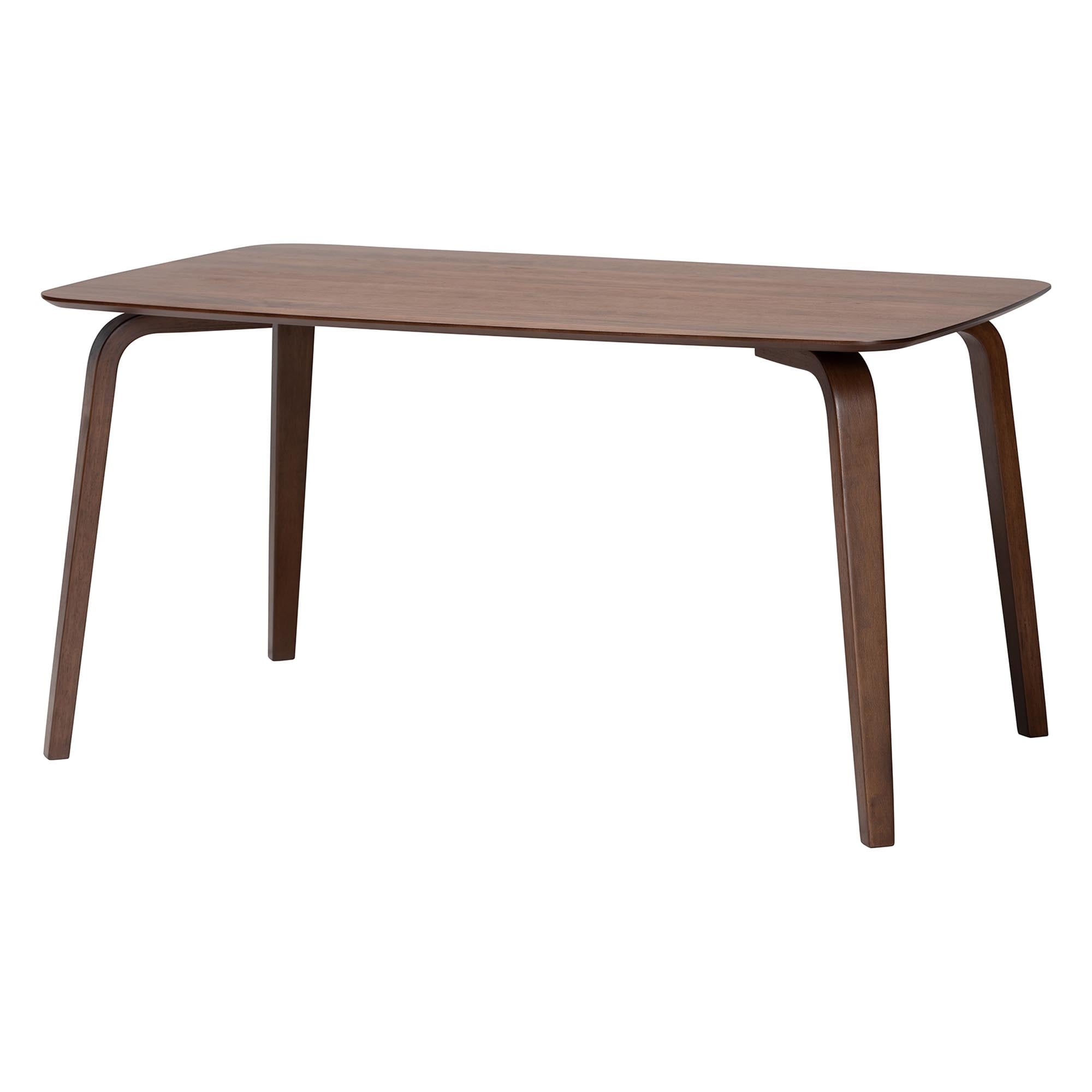 Billie Wood Dining Table - Bentwood Leg Table with Rectangular Top, Mid-Century Style Centerpiece Seats 4-6 in Dining Room