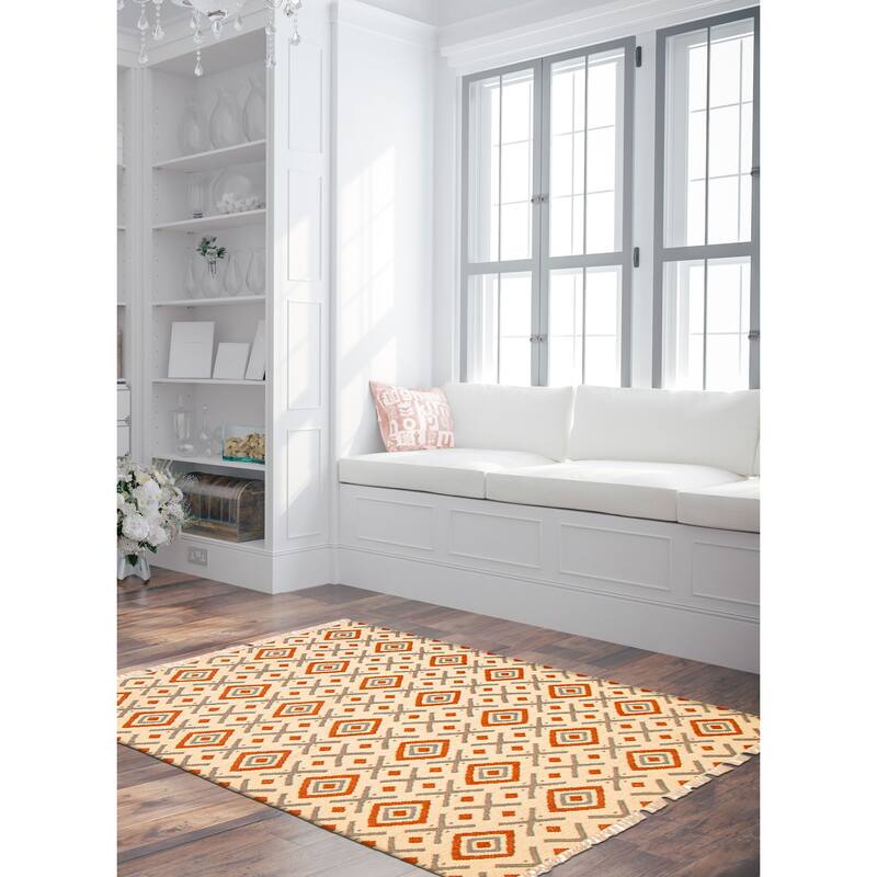 Ankara FW Cream Kilim 5'3" x 7'6" - 5'3 x 7'6