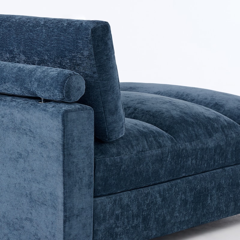 42"W Chenille Upholstered Chaise Lounge