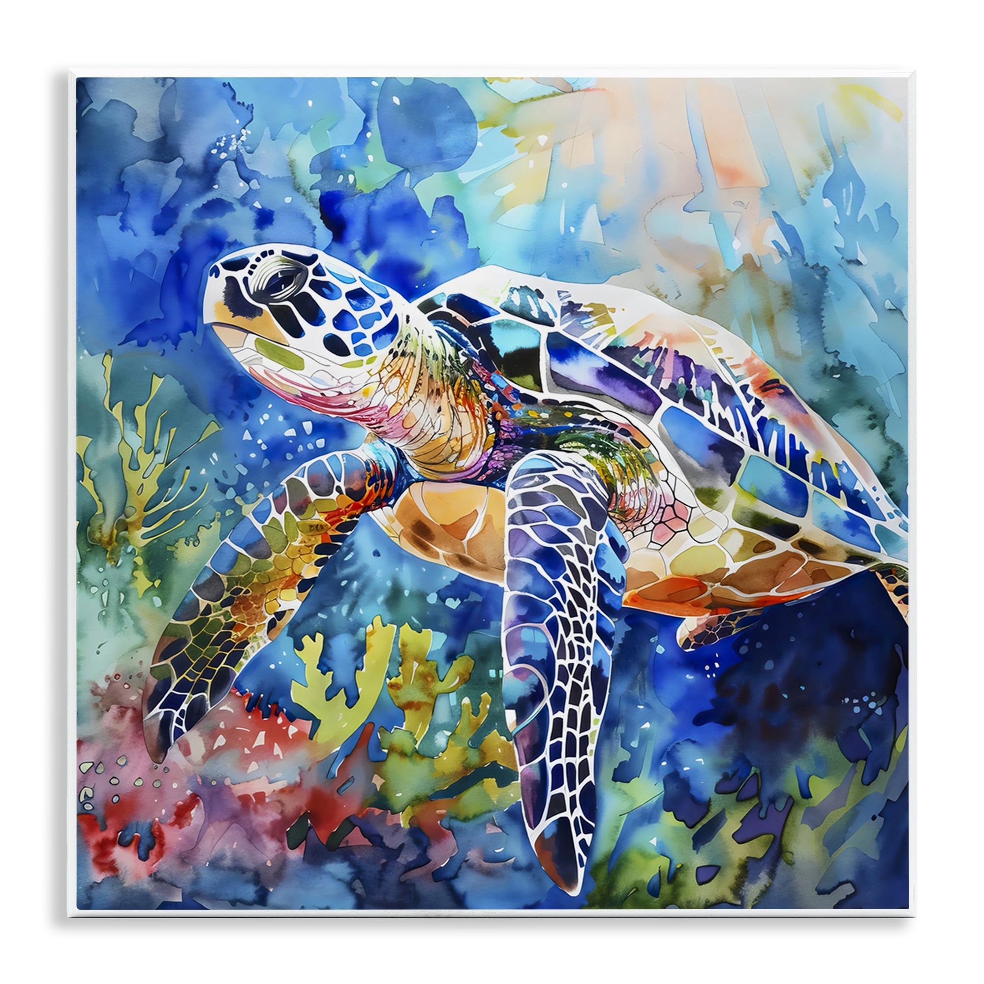 Stupell Rainbow Turtle Reef Wall Plaque Art Design By LSR Creative Studio